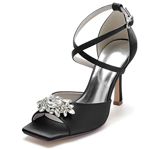 JMdfcqer Elfenbein Hochzeitsschuhe Damen Peep Zehen Kreuz Riemchen Stöckel Absatz Partei Abendschuhe mit Strass,Schwarz,42 EU JMdfcqer Elfenbein Hochzeitsschuhe Damen Peep Zehen Kreuz Riemchen Stöckel Absatz Partei Abendschuhe mit Strass,Schwarz,42 EU von JMdfcqer