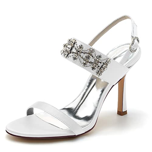 JMdfcqer Elfenbein Hochzeitsschuhe Offener Zeh Strass Stöckel Absatz Sandaletten Sommer,Weiß,40 EU JMdfcqer Elfenbein Hochzeitsschuhe Offener Zeh Strass Stöckel Absatz Sandaletten Sommer,Weiß,40 EU von JMdfcqer