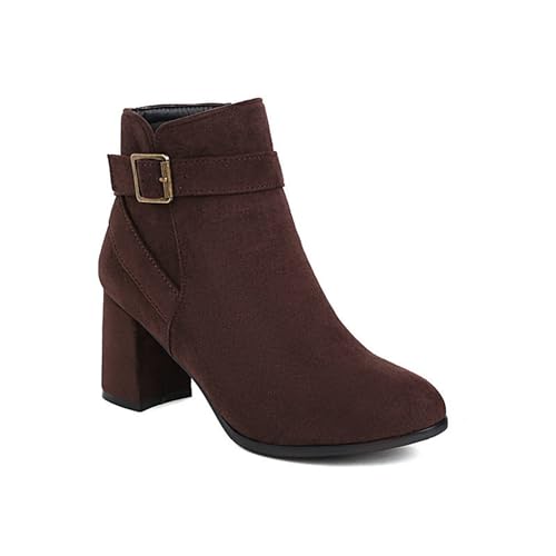 JMdfcqer Stiefeletten Für Damen Blockabsatz Reißverschluss Wildleder Stiefelschuhe Mit Schnalle,Braun,43 EU JMdfcqer Stiefeletten Für Damen Blockabsatz Reißverschluss Wildleder Stiefelschuhe Mit Schnalle,Braun,43 EU von JMdfcqer