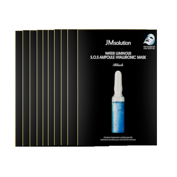 JMsolution - Water Luminous S.O.S Ampoule Hyaluronic Mask Black - 10pcs von JMsolution