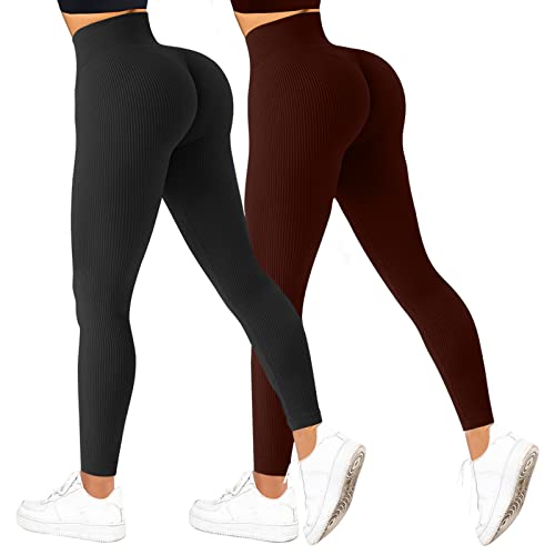 JN JANPRINT 2 Stück Gerippte Hoch Taille Leggings DamenNahtlose Bauch Kontrolle Gym Workout Yoga Hosen Laufen Kompression Leggins JN JANPRINT 2 Stück Gerippte Hoch Taille Leggings DamenNahtlose Bauch Kontrolle Gym Workout Yoga Hosen Laufen Kompression Leggins von JN JANPRINT
