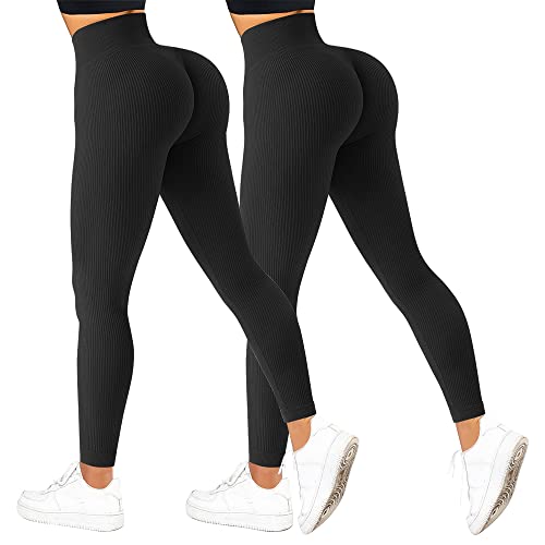 JN JANPRINT 2 Stück Gerippte Hoch Taille Leggings DamenNahtlose Bauch Kontrolle Gym Workout Yoga Hosen Laufen Kompression Leggins JN JANPRINT 2 Stück Gerippte Hoch Taille Leggings DamenNahtlose Bauch Kontrolle Gym Workout Yoga Hosen Laufen Kompression Leggins von JN JANPRINT
