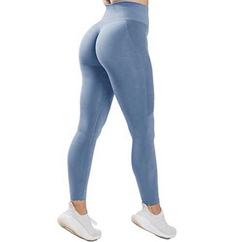 JN JANPRINT Damen Hohe Taille Sport Leggings Blickdicht Scrunch Butt Sporthose Slim Fit Yogahose mit BauchkontrolleNahtlose Push Up Booty Leggins Hose Laufhose Tight für zum Fitness Laufen Radfahren von JN JANPRINT