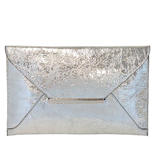 JNB Clutch, metallisch, silberfarben von JNB