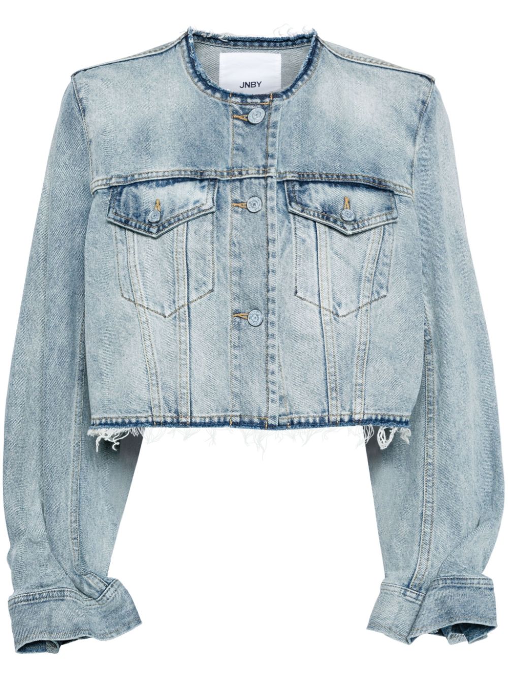 JNBY Cropped-Jeansjacke ohne Kragen - Blau von JNBY