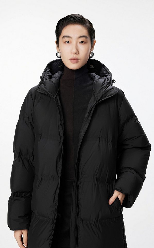 JNBY Daunenmantel Elegante Damen Daunenjacke mit Kapuze und Gummizug in Schwarz von JNBY