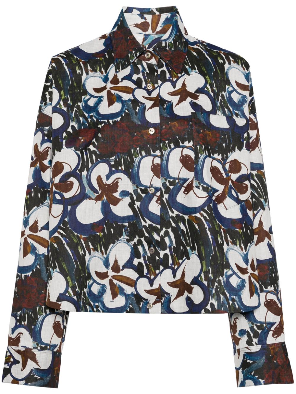 JNBY Oversized-Bluse mit Blumen-Print - Blau von JNBY