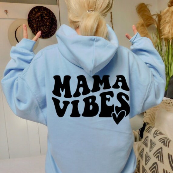 Mama Vibes Hoodies, Trendy Oversized Hoodie, Muttertagsshirt, Pullover, Worte Hinten Trendy, Y2K Hoodie von JNCApparel