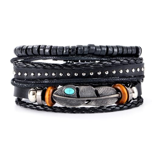 JNCGESW Schmuck Damen Handgewebtes Armband Herren Lederarmband Armband Handaccessoires (RH133-20) von JNCGESW