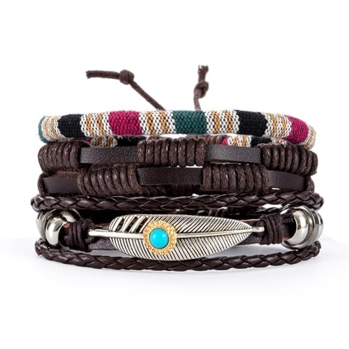 JNCGESW Schmuck Damen Handgewebtes Armband Herren Lederarmband Armband Handaccessoires (RH133-26) von JNCGESW