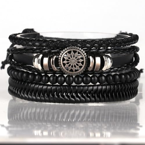 JNCGESW Schmuck Damen Handgewebtes Armband Herren Lederarmband Armband Handaccessoires (RH133-3) von JNCGESW