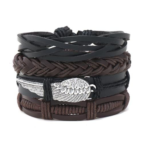 JNCGESW Schmuck Damen Handgewebtes Armband Herren Lederarmband Armband Handaccessoires (RH133-46) von JNCGESW