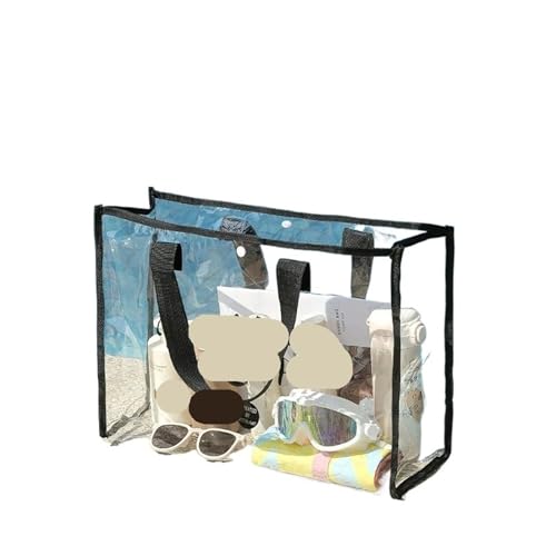 Kosmetiktaschen Strandtasche, große Kapazität, tragbare Strandtasche, transparent, visueller Kosmetik-Organizer, wasserdichte Schwimmtasche for den Außenbereich, PVC, for den Strand(Black) von JNHGSHUAISDF