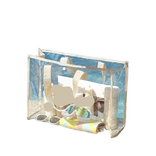 Kosmetiktaschen Strandtasche, große Kapazität, tragbare Strandtasche, transparent, visueller Kosmetik-Organizer, wasserdichte Schwimmtasche for den Außenbereich, PVC, for den Strand(Khaki) von JNHGSHUAISDF