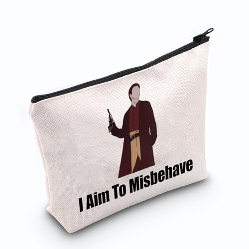 Fire Fly TV-Show-Kosmetiktasche I Aim to Misbehave Make-up-Tasche Fire Fly TV-Serie Fans Geschenk für Frauen Reisetasche, beige, M von JNIAP