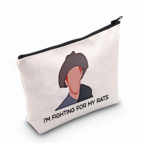 Gettys-Burg Geschenk-Kosmetiktasche, 90er-Jahre-Film-Make-up-Tasche mit Aufschrift "I'm Fighting for My Rats", Reisetasche für Damen, mit Reißverschluss, beige, M von JNIAP