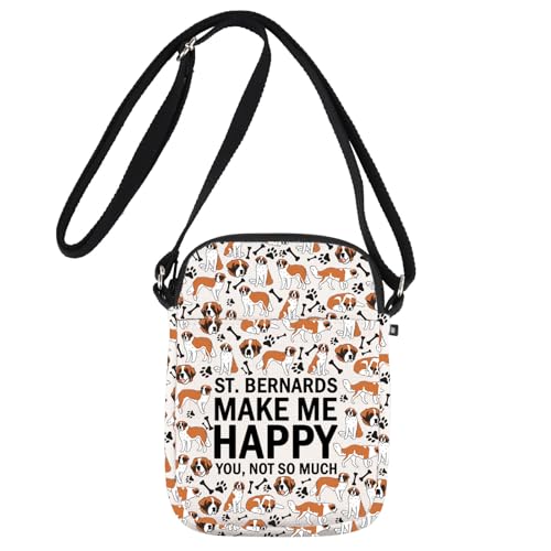 JNIAP Bernhardiner-Umhängetasche, Bernhardiner-Liebhaber, Geschenk, St. Bernards Make Me Happy You Not So Much Bernhardiner Umhängetasche, Bernhardiner Cb, Passform: von JNIAP