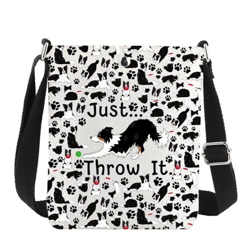 JNIAP Border Collie Umhängetasche Border Collie Liebhaber Geschenk Border Collie Mama Geschenk Border Collie Welpe Umhängetasche, Throw It CB, Passform: von JNIAP