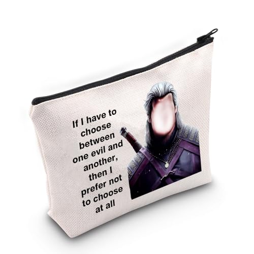 JNIAP Fantasy TV Show inspiriertes Geschenk Geralt of Rivia Kosmetiktasche Henry Fans Make-up Tasche Reise Kulturbeutel Reißverschluss Tasche für Frauen, Beige, Neuheit von JNIAP