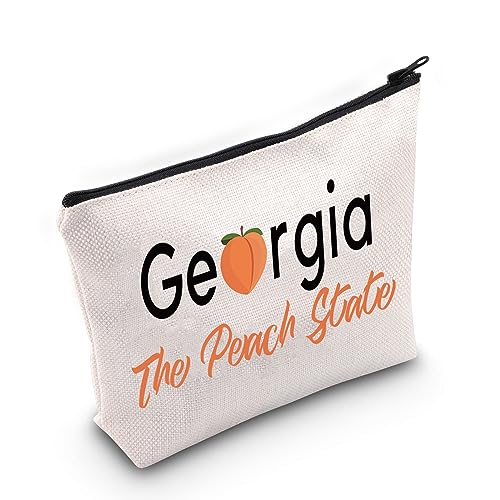 JNIAP Georgia Gift For Women Georgia Souvenirs Cosmetic Bag Georgia The Peach State Makeup Travel Pouch Georgia Themed Gift, Georgien Der Pfirsichstaat von JNIAP