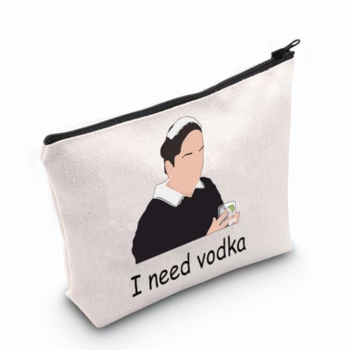 JNIAP Go Ssip Merch Kosmetiktasche I Need Vodka Make-up-Tasche Go Ssip Tv Show Geschenk für Frauen Reisetasche Reißverschlusstasche, Beige von JNIAP