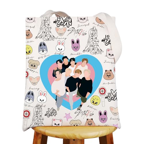 JNIAP K-Pop SKZ Tragetasche K-Pop SKZ Geschenke K Pop Liebhaber Geschenke K-Pop Musik Umhängetasche SKZ Merchandise, Lovestay, Large von JNIAP