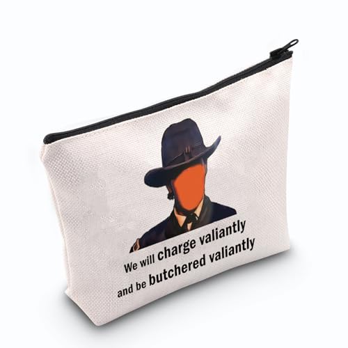 JNIAP Kosmetiktasche mit 90er-Jahre-Filmmotiv "We Will Charge Valianty", Make-up-Tasche für Damen, Reisetasche, Reißverschlusstasche, Beige von JNIAP