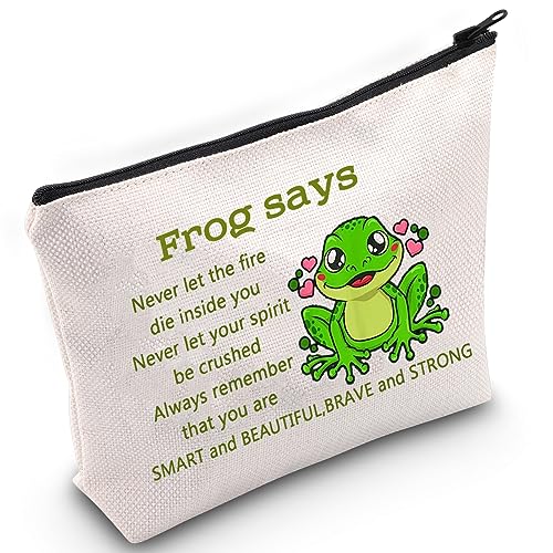 JNIAP Kosmetiktasche mit Frosch-Liebhaber-Motiv, Frosch-Geschenke für Frauen und Erwachsene, Make-up-Tasche mit Frosch-Motiv, lässt das Feuer nie sterben, frosch von JNIAP