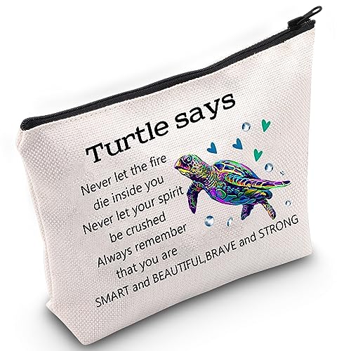 JNIAP Kosmetiktasche mit Meeresschildkröten-Motiv, Geschenk für Frauen, Never Let Your Spirit Be Crushed Ocean Animal Make-up-Tasche, schildkröte von JNIAP