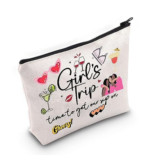 JNIAP Make-up-Tasche für Berufsreise, Urlaub, Reisen, Geschenke, Zeit, um unseren Schluck auf Reißverschlusstasche für Frauen Wochenendausflug Geschenke, Holen Sie sich unseren Schluck auf von JNIAP