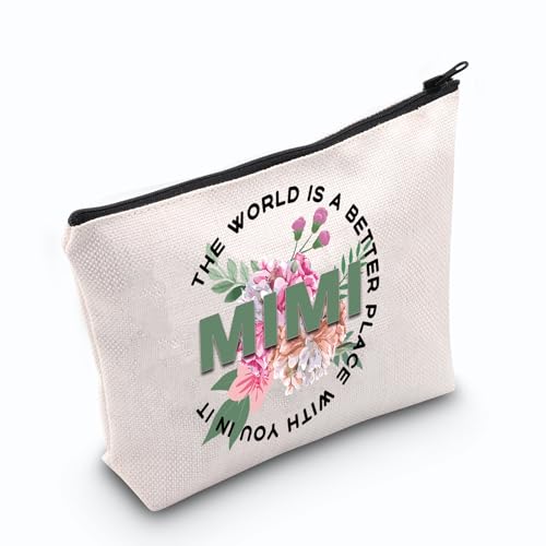 JNIAP Mimi Kosmetiktasche, Kulturbeutel, Geschenk für Frauen, Make-up-Tasche, "The World Is a Better Place With You In", Beige von JNIAP