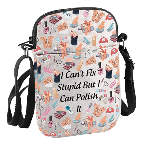 JNIAP Nail Tech Gift I Can't Fix Stupid But I Can Polish It Crossbody-Tasche für Nagelstylisten, Fix Stupid B Cb JNIAP Nail Tech Gift I Can't Fix Stupid But I Can Polish It Crossbody-Tasche für Nagelstylisten, Fix Stupid B Cb von JNIAP