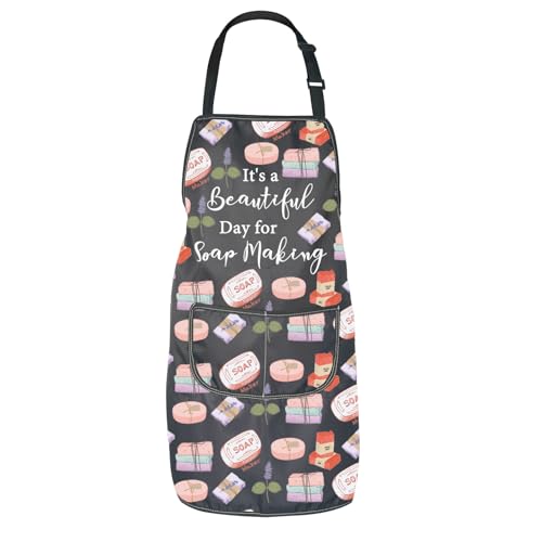 JNIAP Seifenschürze, Geschenk zur Seifenherstellung, Aufschrift "It's a Beautiful Day for Seifenherstellung", Geschenk für Seifengeschäft, Day for Soap M, Einheitsgröße von JNIAP