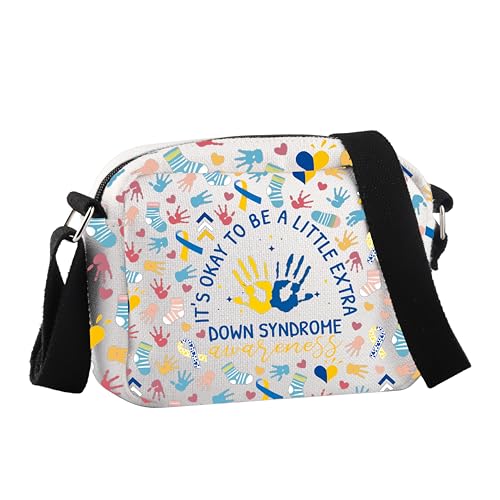 JNIAP Umhängetasche mit Down-Syndrom-Bewusstseinsgeschenk, Down-Syndrom-Unterstützung, extra Chromosom-Geschenk, Down Syndrome Hcb JNIAP Umhängetasche mit Down-Syndrom-Bewusstseinsgeschenk, Down-Syndrom-Unterstützung, extra Chromosom-Geschenk, Down Syndrome Hcb von JNIAP