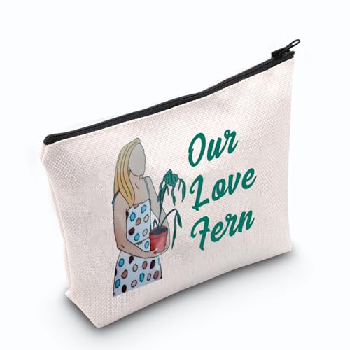 Make-up-Tasche mit Reißverschluss für Damen, Motiv: How to Lose a Guy, mit Aufschrift "Our Love Farn", Valentinstagsgeschenk, beige, M von JNIAP