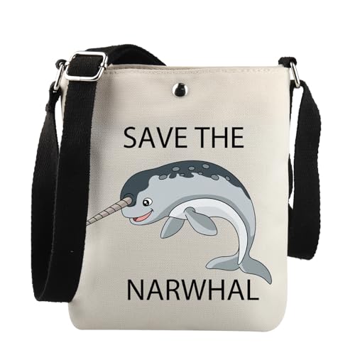 Narwhals Lover Gift Save the Narwhal Crossbody Bag Sea Whale Fish Ocean Animal Gift, The Narwhal C Bag von JNIAP