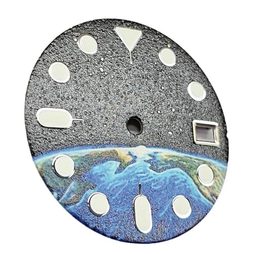 JNJOOD Armbanduhr mit Sternen- und Erdmuster, 28,5 mm, für Zifferblatt mit Uhrwerk NH35 NH36 NH70 von JNJOOD