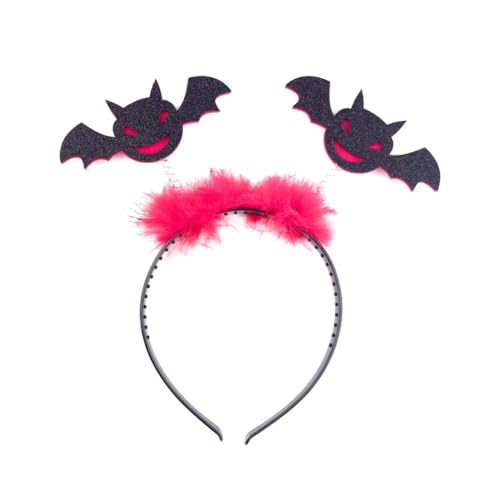 JNJOOD Halloween Fledermaus Stirnband Tag der Pailletten Kopfbedeckung Cosplay Kostüm Kopfbedeckung für Kinder Erwachsene Phase S Phase Schwarz von JNJOOD