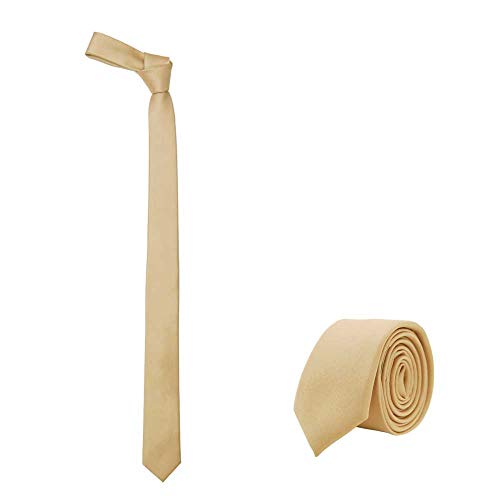 JNJSTELLA Herren Solide dünne Krawatte 2" One Size Beige von JNJSTELLA