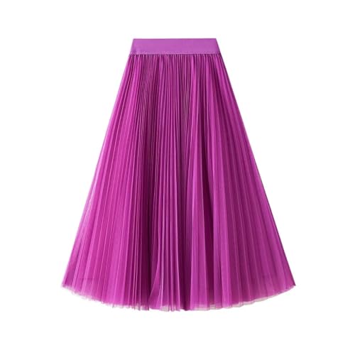 Hübscher Rock Bleistiftrock Damen Tüll Röcke Frauen Mode Prinzessin Solid Mesh Hohe Taille Plissee Langer Rock Weiblich OneSize Lila Hübscher Rock Bleistiftrock Damen Tüll Röcke Frauen Mode Prinzessin Solid Mesh Hohe Taille Plissee Langer Rock Weiblich OneSize Lila von JNWHY