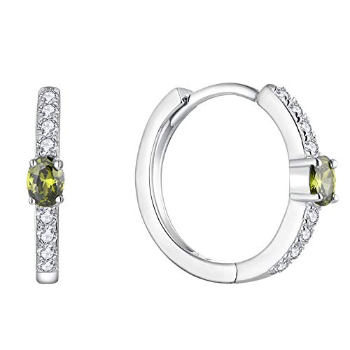 JO WISDOM Creolen Ohrringe Silber 925 Damen mit 3A Zirkonia August Geburtsstein Peridot Farbe,Schmuck für Frauen JO WISDOM Creolen Ohrringe Silber 925 Damen mit 3A Zirkonia August Geburtsstein Peridot Farbe,Schmuck für Frauen von JO WISDOM