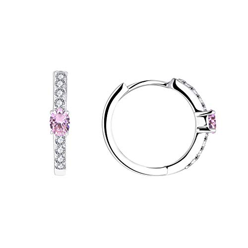 JO WISDOM Creolen Ohrringe Silber 925 Damen mit 3A Zirkonia November Geburtsstein Citrinfarbe,Schmuck für Frauen von JO WISDOM