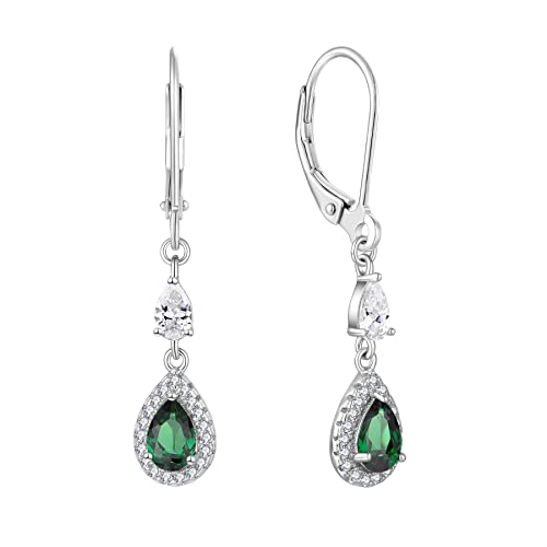 JO WISDOM Damen Hängende Ohrringe Ohrhänger Träne Silber 925 mit 3A Zirkonia Kristall Mai Geburtsstein Smaragd Farbe,Schmuck für Frauen Frau Mutter sie JO WISDOM Damen Hängende Ohrringe Ohrhänger Träne Silber 925 mit 3A Zirkonia Kristall Mai Geburtsstein Smaragd Farbe,Schmuck für Frauen Frau Mutter sie von JO WISDOM