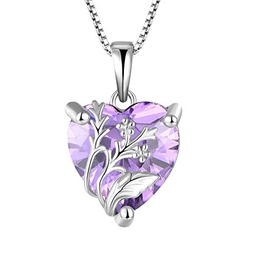 JO WISDOM Damen Halskette Eisenkraut Silber 925,Kette Anhänger Herz mit 3A Zirkonia Juni Geburtsstein Alexandrit Farbe,Schmuck für Frauen JO WISDOM Damen Halskette Eisenkraut Silber 925,Kette Anhänger Herz mit 3A Zirkonia Juni Geburtsstein Alexandrit Farbe,Schmuck für Frauen von JO WISDOM