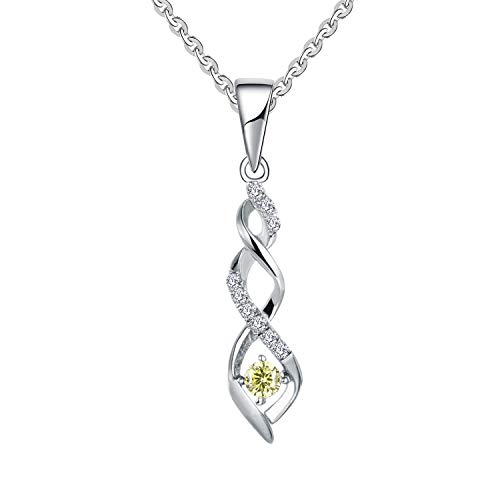 JO WISDOM Damen Halskette Sterling Silber 925,Kette Anhänger Unendlichkeit Infinity mit 3A Zirkonia November Geburtsstein Citrinfarbe,Schmuck für Frauen JO WISDOM Damen Halskette Sterling Silber 925,Kette Anhänger Unendlichkeit Infinity mit 3A Zirkonia November Geburtsstein Citrinfarbe,Schmuck für Frauen von JO WISDOM