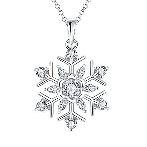 JO WISDOM Damen Kette Schneeflocke Silber 925,Halskette Anhänger mit 3A Zirkonia,Schmuck für Frauen JO WISDOM Damen Kette Schneeflocke Silber 925,Halskette Anhänger mit 3A Zirkonia,Schmuck für Frauen von JO WISDOM