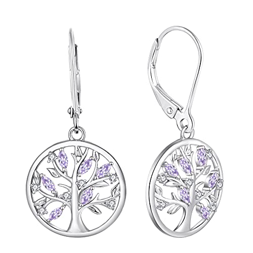 JO WISDOM Damen Ohrringe Hängende Baum des lebens Silber 925,Ohrhänger Lebenbaum mit 5A Zirkonia Kristall Juni Geburtsstein Alexandrit Farbe,Schmuck für Frauen JO WISDOM Damen Ohrringe Hängende Baum des lebens Silber 925,Ohrhänger Lebenbaum mit 5A Zirkonia Kristall Juni Geburtsstein Alexandrit Farbe,Schmuck für Frauen von JO WISDOM