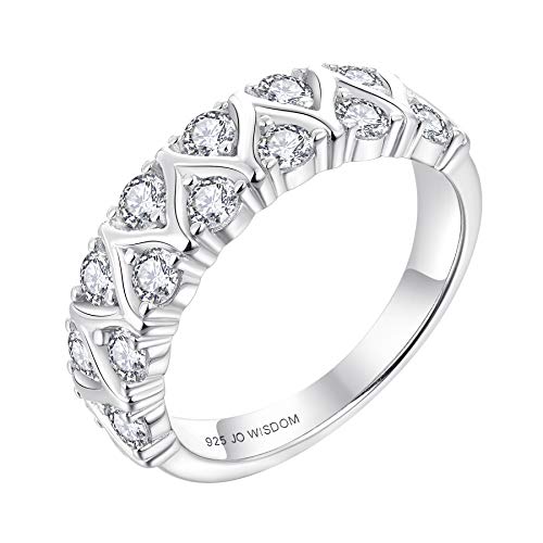 JO WISDOM Damen Ring Silber 925,Verlobungsring Jubiläumsring Promise Ring mit 2.5mm 5A Zirkonia, Schmuck für Frauen von JO WISDOM