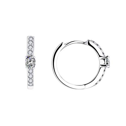 JO WISDOM Creolen Ohrringe Silber 925 Damen mit 3A Zirkonia April Geburtsstein,Schmuck für Frauen von JO WISDOM