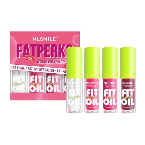 Lippenöl, 4 Stück Lippenöl Feuchtigkeitsspendendes Lip Glow Oil, Gloss Lip Plumper Transparenter Lipgloss, Aufpolsternde und feuchtigkeitsspendende Wirkung Lippenöl, 4 Stück Lippenöl Feuchtigkeitsspendendes Lip Glow Oil, Gloss Lip Plumper Transparenter Lipgloss, Aufpolsternde und feuchtigkeitsspendende Wirkung von JOAAZAR